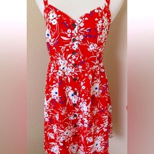 Sundress red white Banana Republic Sundress mini sundress A line skirt sundress